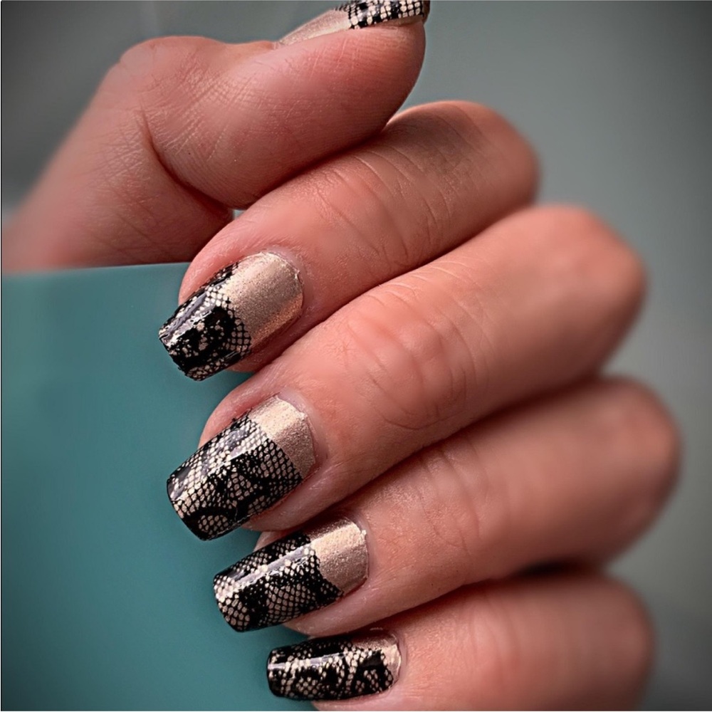 *Retired* Color Street: Lacey Business | Gold Black Metallic Romantic Lace - Picture 8 of 12